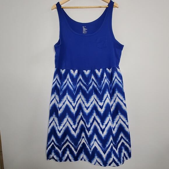 GAP Dresses & Skirts - Gap Brand Blue & White lined midi  tank dress Size XXL
